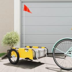 Remorque de vélo jaune tissu oxford et fer alsavelo