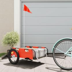 Remorque de vélo orange tissu oxford et fer alsavelo
