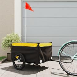 Remorque de vélo noir et jaune 45 kg fer alsavelo