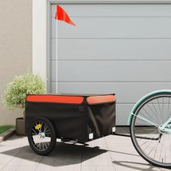Remorque de vélo noir et orange 45 kg fer alsavelo