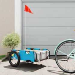 Remorque de vélo bleu tissu oxford et fer alsavelo