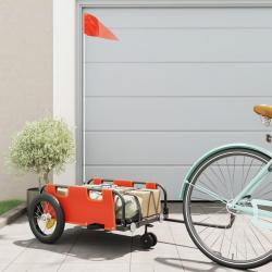 Remorque de vélo orange tissu oxford et fer alsavelo