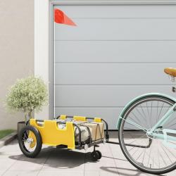 Remorque de vélo jaune tissu oxford et fer alsavelo