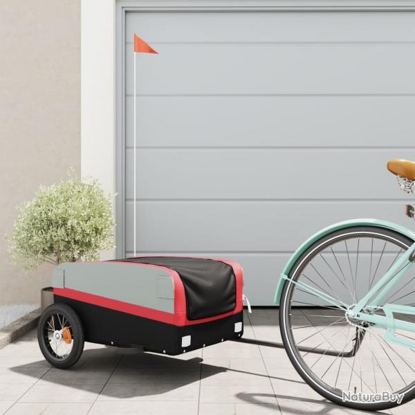 Remorque de vlo noir et rouge 30 kg fer alsavelo