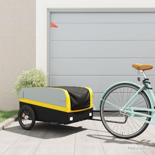 Remorque de vlo noir et jaune 45 kg fer alsavelo
