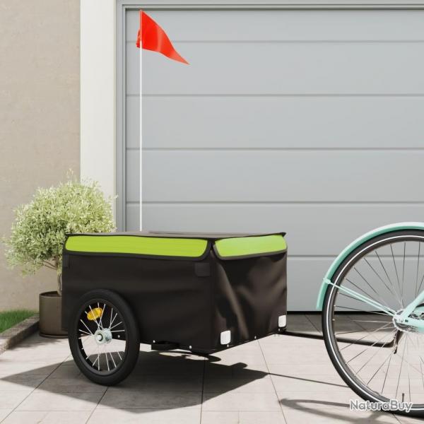 Remorque de vlo noir et vert 45 kg fer alsavelo