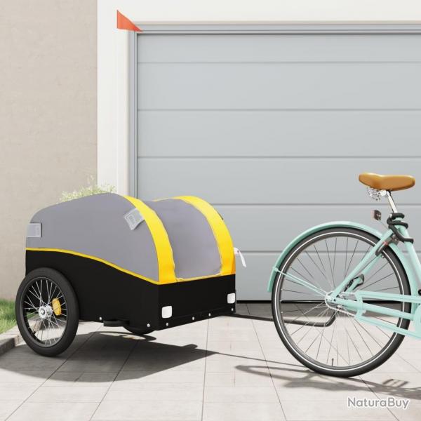 Remorque pour vlo noir et jaune 45 kg fer alsavelo
