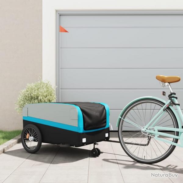 Remorque de vlo noir et bleu 45 kg fer alsavelo