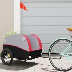 Remorque de vélo noir et rouge 45 kg fer alsavelo