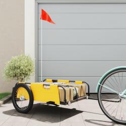 Remorque de vélo jaune tissu oxford et fer alsavelo