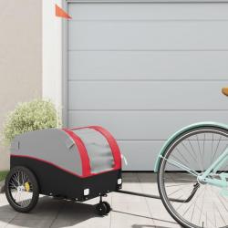Remorque de vélo noir et rouge 30 kg fer alsavelo