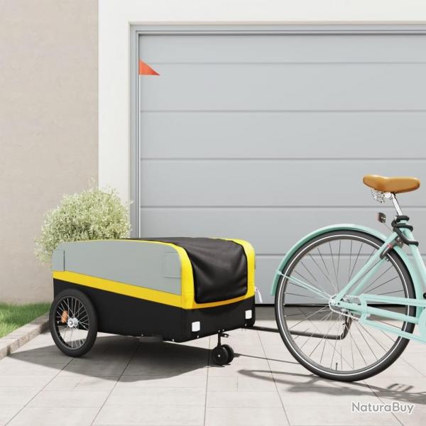 Remorque de vlo noir et jaune 45 kg fer alsavelo