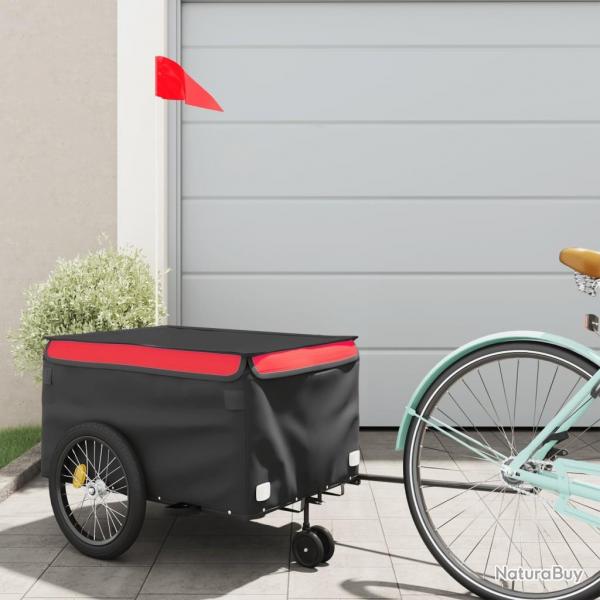 Remorque de vlo noir et rouge 30 kg fer alsavelo
