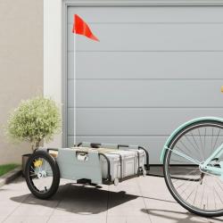 Remorque de vélo gris tissu oxford et fer alsavelo