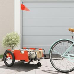 Remorque de vélo orange tissu oxford et fer alsavelo