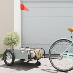 Remorque de vélo gris tissu oxford et fer alsavelo