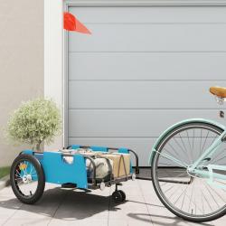 Remorque de vélo bleu tissu oxford et fer alsavelo