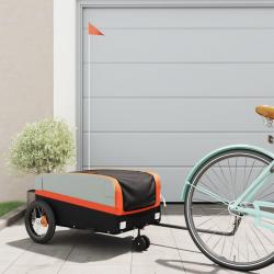 Remorque de vélo noir et orange 30 kg fer alsavelo