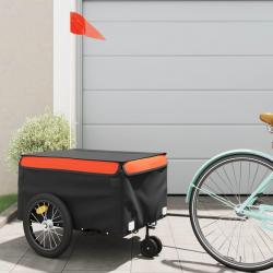 Remorque de vélo noir et orange 45 kg fer alsavelo