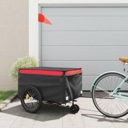 Remorque de vélo noir et rouge 45 kg fer alsavelo