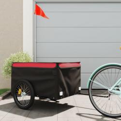 Remorque de vélo noir et rouge 45 kg fer alsavelo