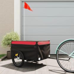 Remorque de vélo noir et rouge 45 kg fer alsavelo