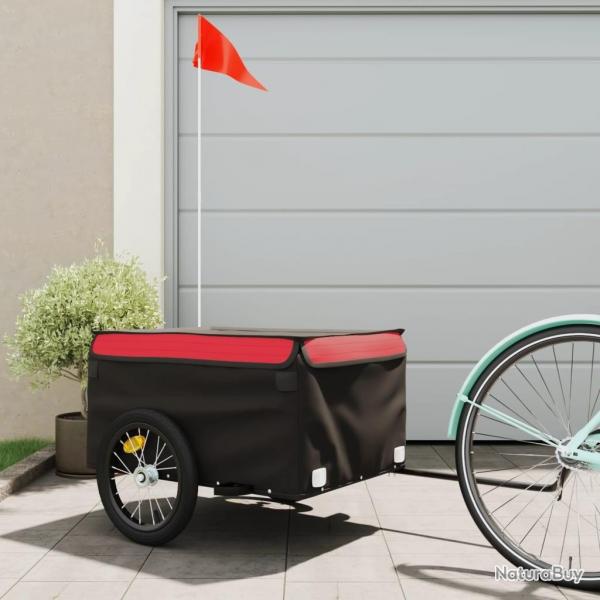 Remorque de vlo noir et rouge 45 kg fer alsavelo