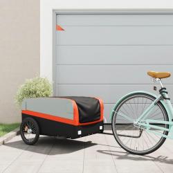Remorque de vélo noir et orange 45 kg fer alsavelo