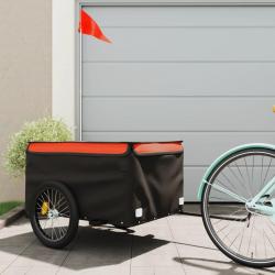 Remorque de vélo noir et orange 45 kg fer alsavelo