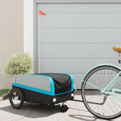 Remorque de vélo noir et bleu 45 kg fer alsavelo