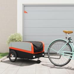 Remorque de vélo noir et orange 45 kg fer alsavelo