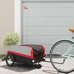 Remorque de vélo noir et rouge 45 kg fer alsavelo