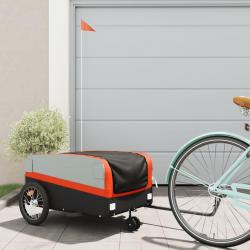 Remorque de vélo noir et orange 45 kg fer alsavelo