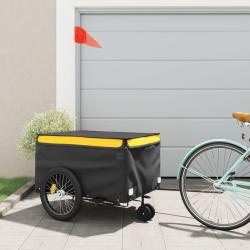 Remorque de vélo noir et jaune 45 kg fer alsavelo