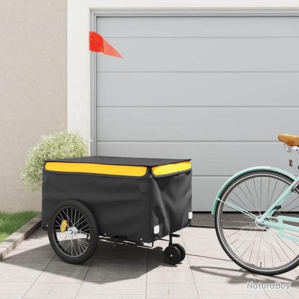 Remorque de vlo noir et jaune 45 kg fer alsavelo