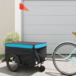 Remorque de vélo noir et bleu 45 kg fer alsavelo