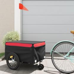 Remorque de vélo noir et rouge 45 kg fer alsavelo