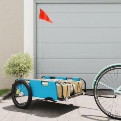 Remorque de vélo bleu tissu oxford et fer alsavelo