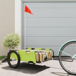 Remorque de vélo vert tissu oxford et fer alsavelo