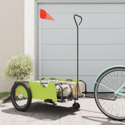 Remorque de vélo vert et noir tissu oxford et fer alsavelo