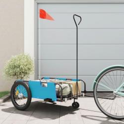 Remorque de vélo bleu et noir tissu oxford et fer alsavelo