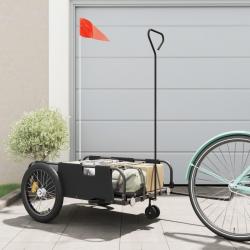 Remorque de vélo noir tissu oxford et fer alsavelo