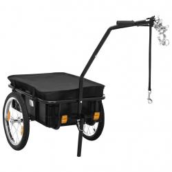 Remorque de vélo/chariot à main 155x60x83 cm acier noir alsavelo
