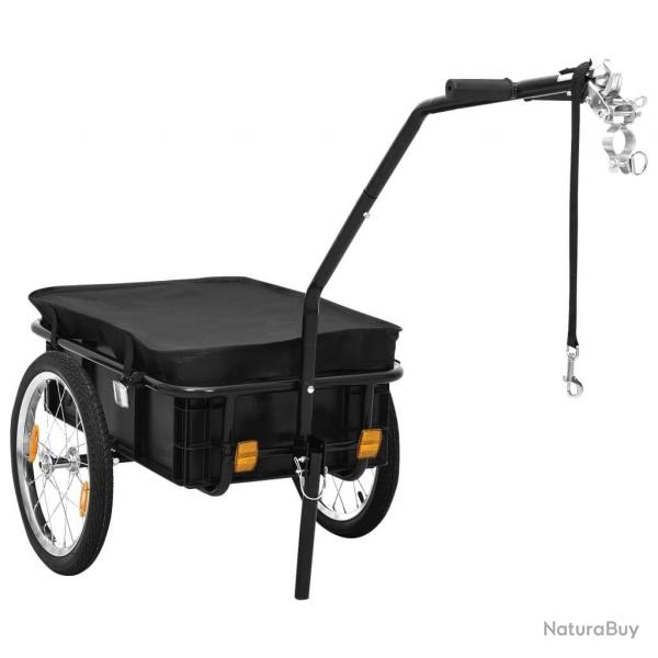 Remorque de vlo/chariot  main 155x60x83 cm acier noir alsavelo