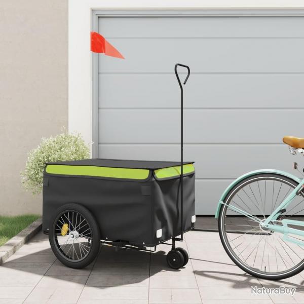 Remorque de vlo noir et vert 45 kg fer alsavelo