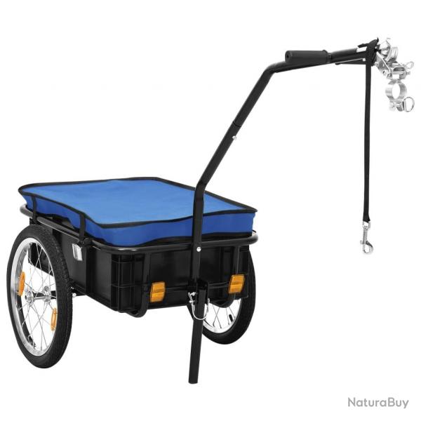 Remorque de vlo/chariot  main 155x60x83 cm acier bleu alsavelo