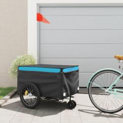 Remorque de vélo noir et bleu 45 kg fer alsavelo