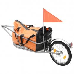 Remorque à bagages pour vélo avec sac Orange et noir alsavelo