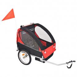 Remorque de vélo rouge et noir 30 kg alsavelo