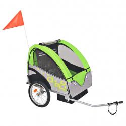 Remorque de vélo gris et vert 30 kg alsavelo